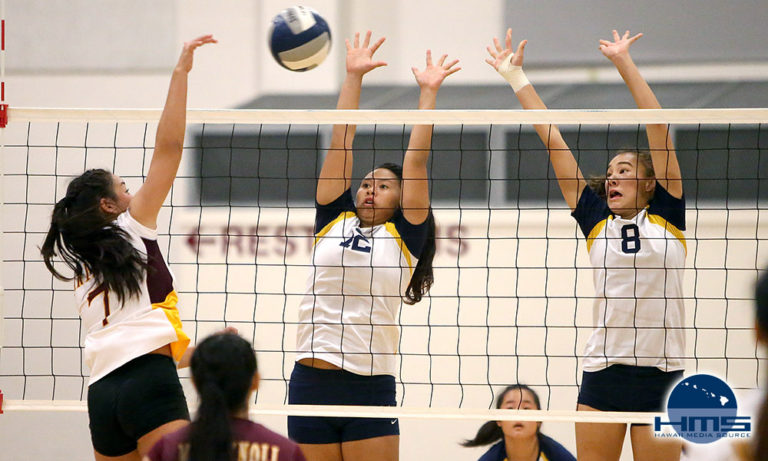 Punahou-Gold def. Maryknoll in girls JV volleyball 2-1